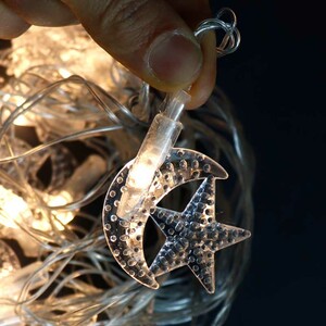 ریسه طرح ماه و ستاره 20 لامپ آفتابی طول 4 متر