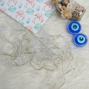 ریسه طرح ستاره برفکی مهتابی طول 4.5 متر