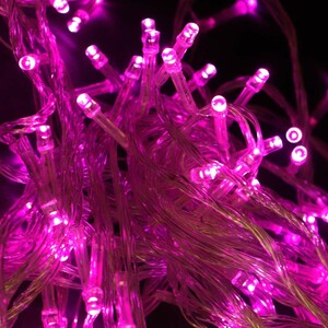 ریسه سوزنی 100 لامپ صورتی طول 8 متر