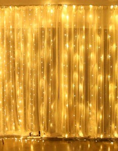 ریسه پرده ای 300 لامپ طرح سوزنی آفتابی 3 متری با آویز 2 متری