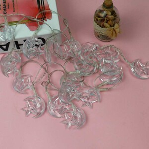 ریسه طرح ماه و ستاره باتری خور سه تایی آفتابی طول 2.5 متر