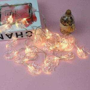 ریسه طرح ماه و ستاره باتری خور سه تایی آفتابی طول 2.5 متر