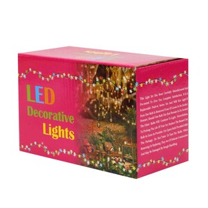 ریسه طرح ستاره برفکی باتری خور سه تایی مهتابی طول 2.5 متر