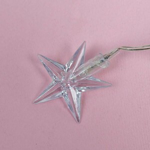 ریسه طرح ستاره شیشه ای باتری خور سه تایی مهتابی طول 2.5 متر