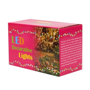 ریسه طرح ستاره شیشه ای باتری خور سه تایی مهتابی طول 2.5 متر