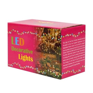 ریسه طرح ستاره برفکی باتری خور دوتایی مهتابی طول 2.5 متر