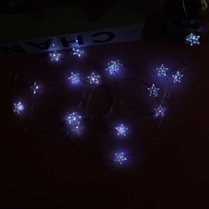 ریسه طرح ستاره کوچک کریستالی مهتابی طول 2 متر