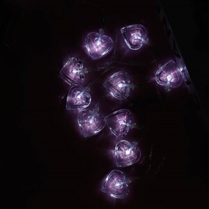 ریسه طرح قلب شیشه ای مهتابی طول 2.5 متر