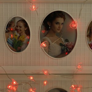 ریسه مفتولی فانتزی طرح قلب قرمز طول 2٫8 متر