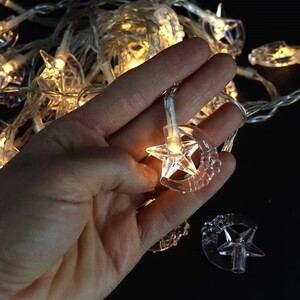 ریسه طرح ماه و ستاره کوچک آفتابی طول 5 متر