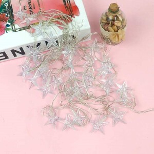 ریسه طرح ستاره شفاف رنگی طول 5 متر