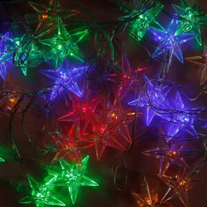 ریسه طرح ستاره شفاف رنگی طول 5 متر