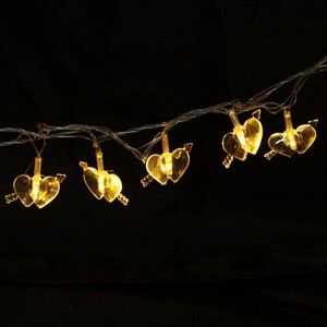 ریسه طرح قلب دوبل تیردار آفتابی طول 3.4 متر