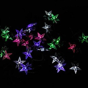 ریسه طرح ستاره کریستالی رنگی طول 7 متر