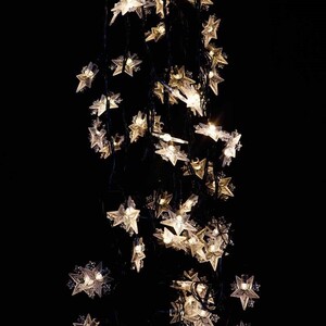 ریسه طرح ستاره برفکی سیم مشکی آفتابی طول 8.5 متر