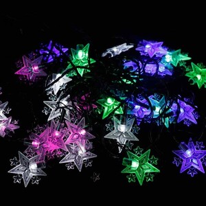 ریسه طرح ستاره برفکی رنگی طول 5 متر