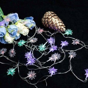 ریسه طرح ستاره برفکی رنگی طول 5 متر