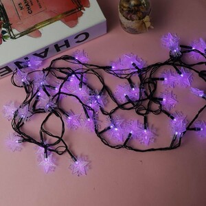 ریسه طرح ستاره برفی بنفش طول 7 متر