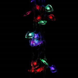 ریسه طرح قلب شیشه ای رنگی طول 5.5 متر