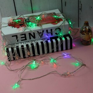 ریسه 38 لامپ طرح ستاره برفکی رنگی طول 5 متر