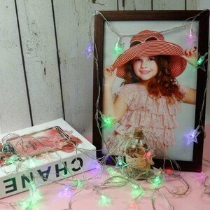 ریسه 38 لامپ طرح ستاره برفکی رنگی طول 5 متر