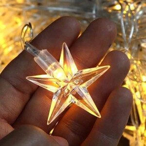 ریسه طرح ستاره شیشه ای آفتابی طول 5.5 متر