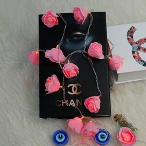 ریسه طرح گل فومی اکلیل دار صورتی آفتابی طول 2.5 متر