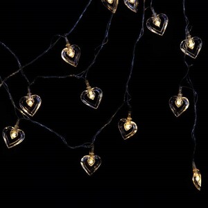 ریسه طرح قلب شیشه ای آفتابی طول 5.5 متر