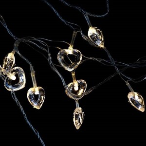 ریسه طرح قلب توخالی کریستالی آفتابی طول 4 متر