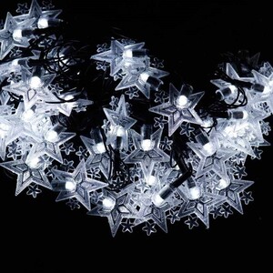 ریسه طرح ستاره برفکی مهتابی طول 7 متر