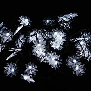 ریسه طرح ستاره برفکی مهتابی طول 7 متر