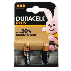باتری دوتایی نیم قلمی Duracell Plus LR03/MN2400 1.5V AAA