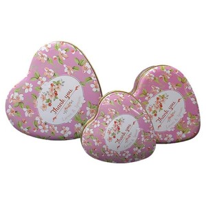 جعبه هدیه فلزی طرح قلبی بسته 3 عددی