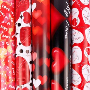 کاغذ کادو طرح دار قلب بسته 50 عددی