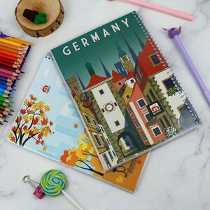 دفتر سیمی 60 برگ طرح کلاسیک نهال آلما کد 7612