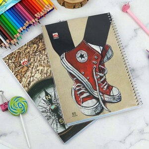 دفتر سیمی 60 برگ طرح کلاسیک نهال آلما کد 7612