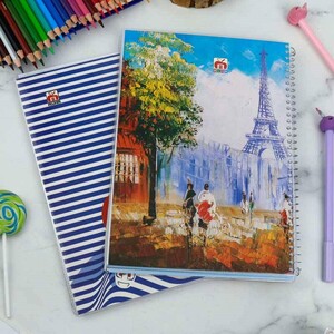 دفتر سیمی 60 برگ طرح کلاسیک نهال آلما کد 7612