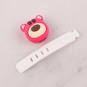 ست محافظ کابل و کلگی شارژر سامسونگ طرح خرس صورتی