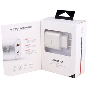 شارژر دیواری 30 وات یسیدو YC52 QC3.0 PD 3A + کابل تبدیل آیفونی