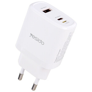 شارژر دیواری 30 وات یسیدو YC52 QC3.0 PD 3A + کابل تبدیل آیفونی