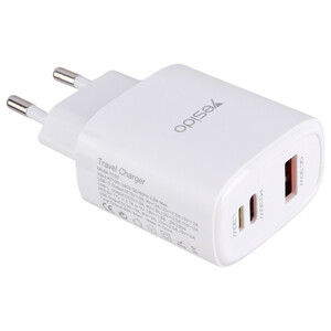 شارژر دیواری 30 وات یسیدو YC52 QC3.0 PD 3A + کابل تبدیل آیفونی