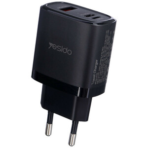 شارژر دیواری 30 وات یسیدو YC52 QC3.0 PD 3A + کابل تبدیل آیفونی