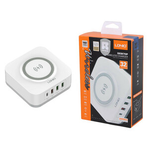 شارژر بی سیم فست شارژ 4 پورت Ldnio AW004 QC3.0 PD 32W