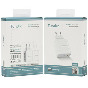 شارژر دیواری 65 وات تاندرا T20-65WGAN GaN QC PD 3.25A
