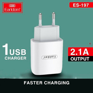 شارژر دیواری 10.5 وات ارلدام ES-197 2.1A + کابل تایپ سی