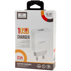 شارژر دیواری 10.5 وات ارلدام ES-197 2.1A + کابل تایپ سی
