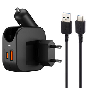 شارژر فندکی و دیواری فست شارژ TSCO TCG 53 3A 20W + کابل تایپ سی