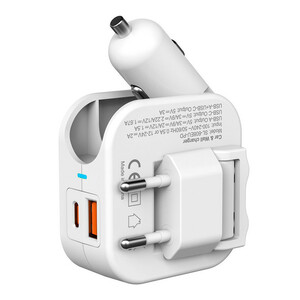 شارژر فندکی و دیواری فست شارژ TSCO TCG 53 3A 20W + کابل تایپ سی