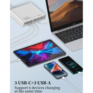 شارژر رومیزی فست شارژ 6 پورت Ldnio Q605 QC3.0 PD3.0 65W