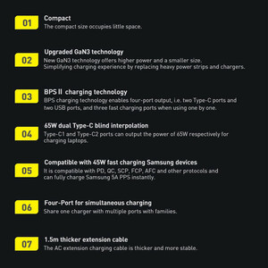 شارژر دیواری 65 وات باسئوس GaN3 Pro Desktop CCGP04010 QC4.0 PD 3.25A + کابل تبدیل تایپ سی